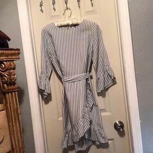 3/4 sleeve, wrap dress
